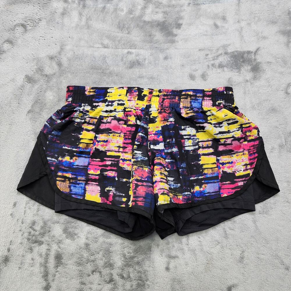 Jillian Michaels Shorts‎ Womens S Black Multicolor IMPACT Lined Workout Running